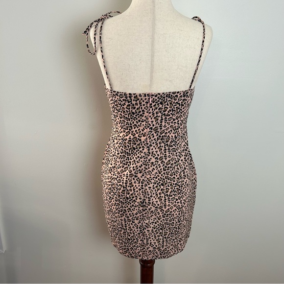 PRINCESS POLLY Women’s Pink Cheetah Print Mini Dress Size 4 - Picture 3 of 4